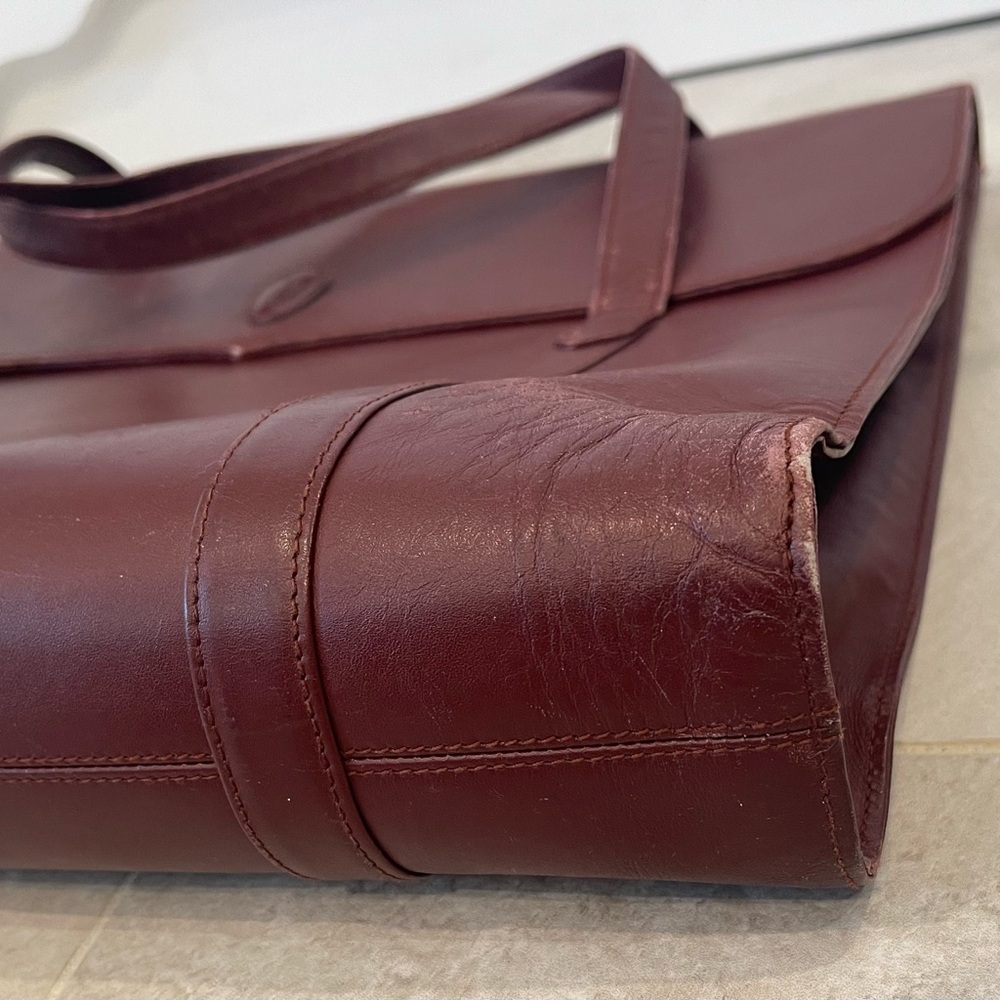 Vintage Cartier Leather Document Briefcase Bag In Cartier Burgundy From 1990’s - Picture 3 of 13